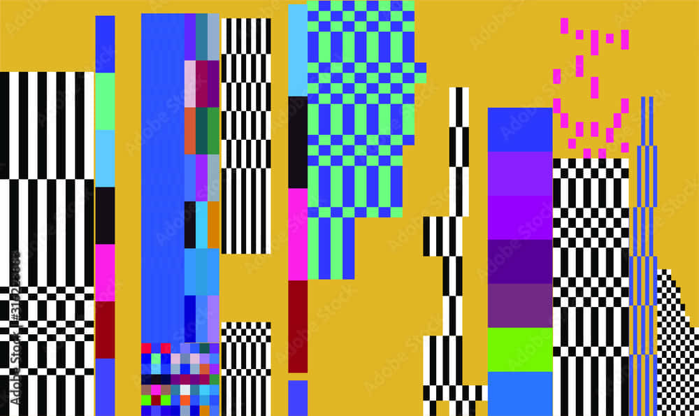 A Colorful Abstract Pattern With A Yellow Background Background