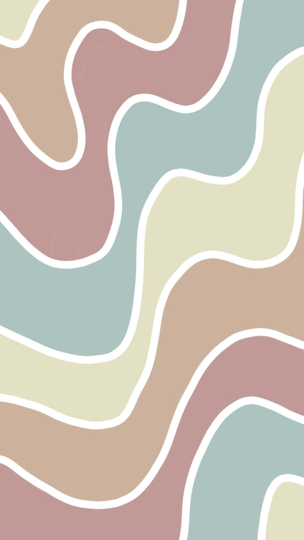 A Colorful Abstract Pattern With Wavy Lines