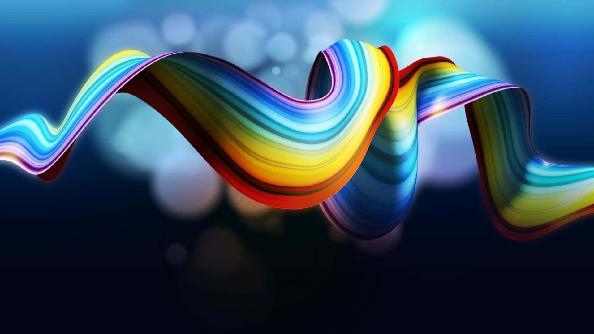 A Colorful Abstract Wave With A Dark Background