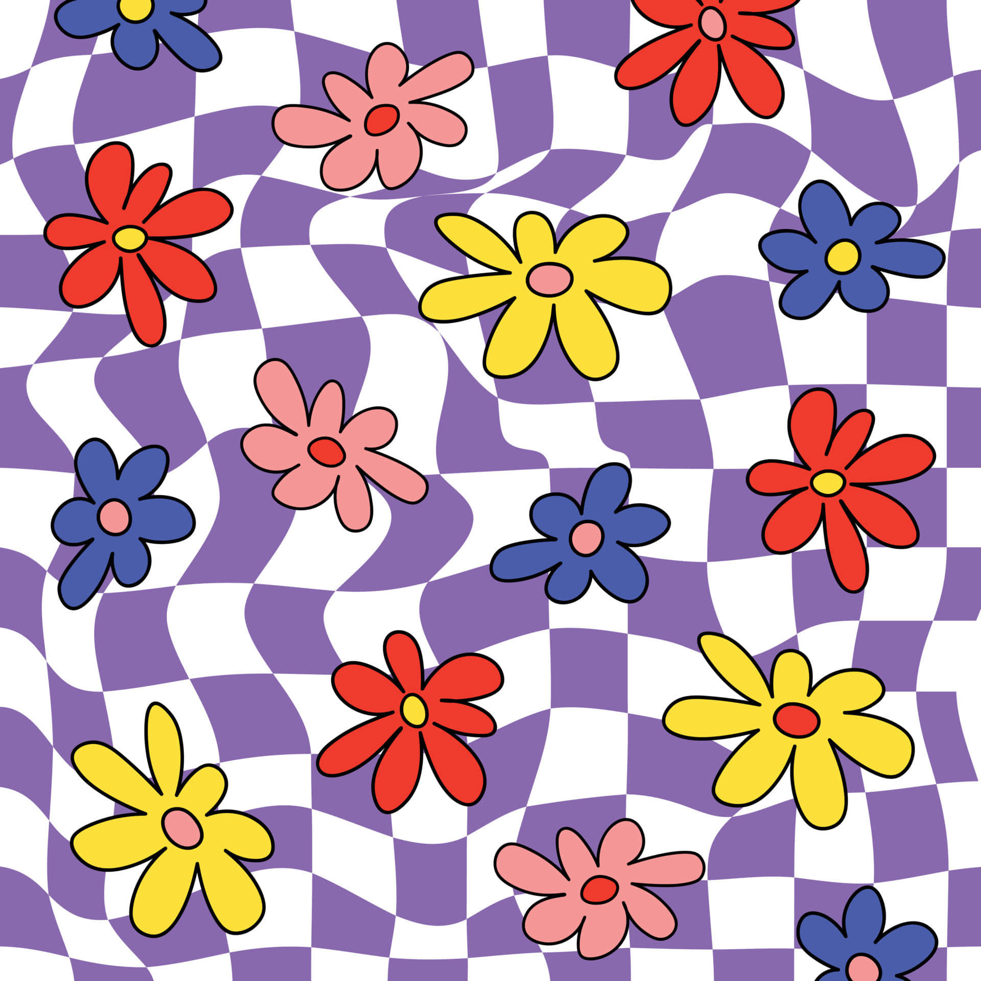 A Colorful And Abstract 60s Inspired Illustration Background