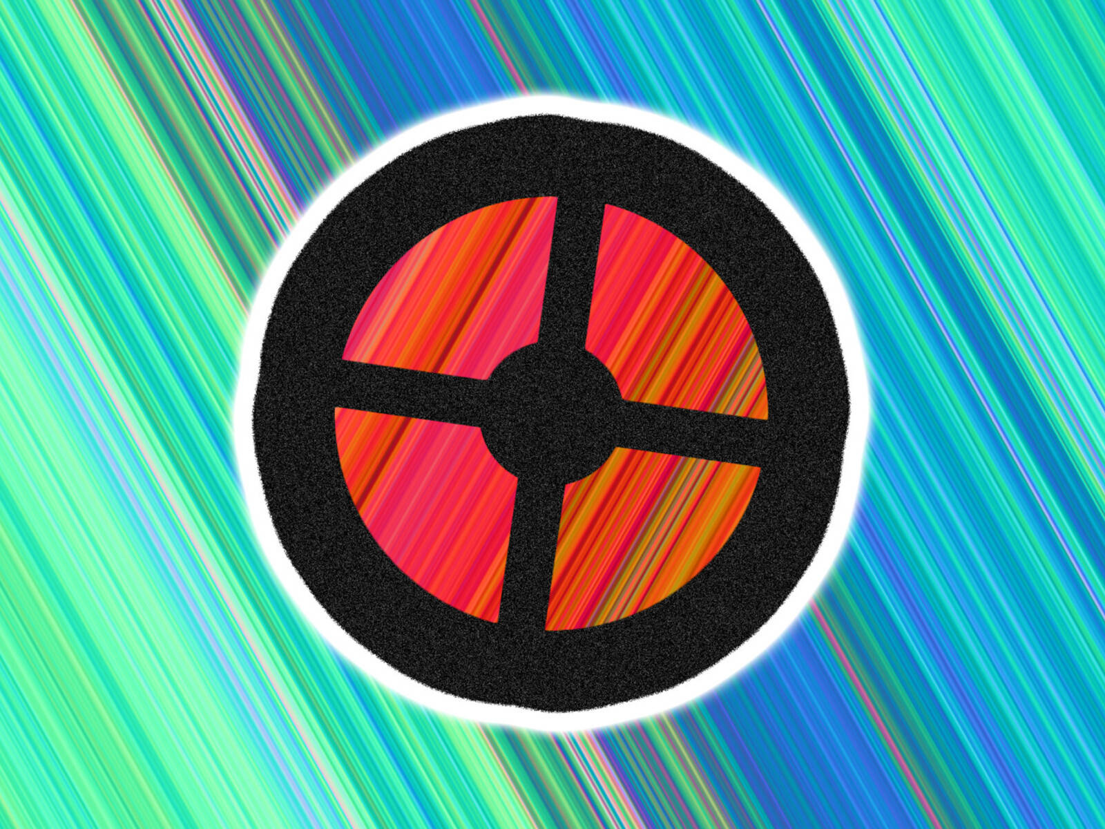 A Colorful Background With A Black And White Circle Background