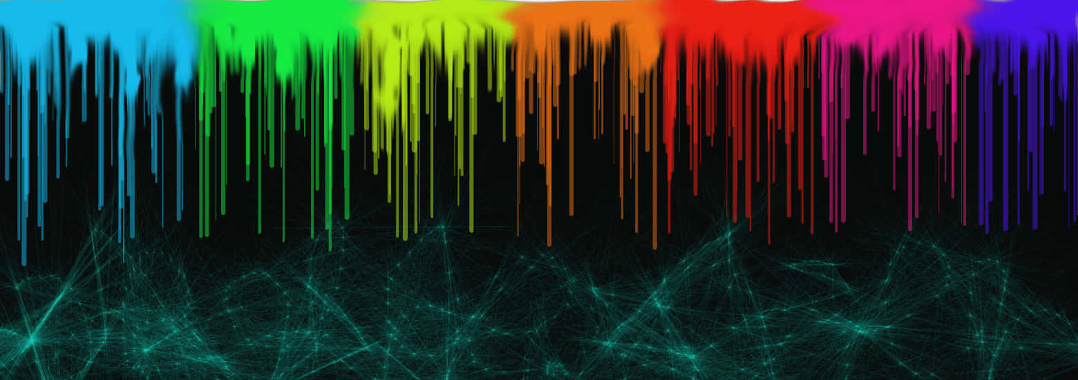 A Colorful Background With A Rainbow Paint Drip Background