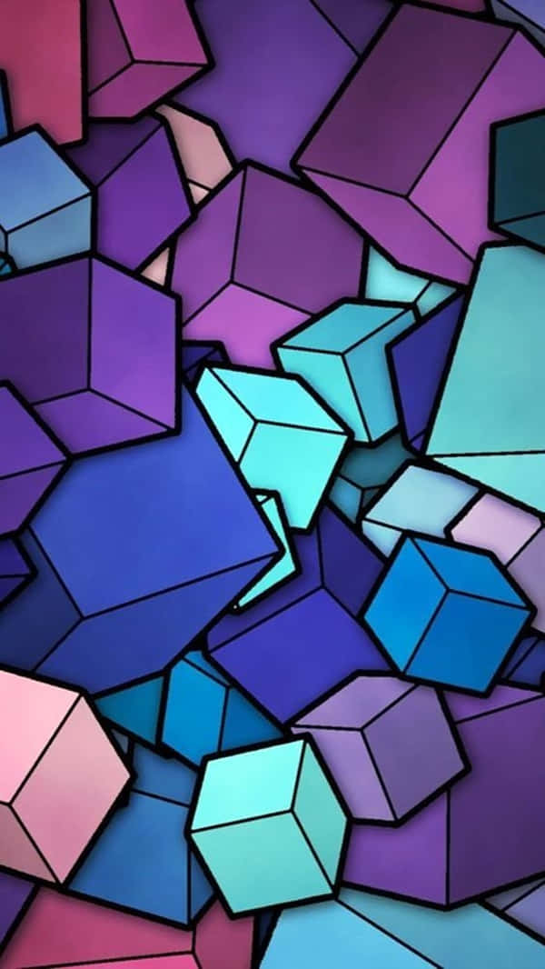 A Colorful Background With Many Colorful Cubes Background