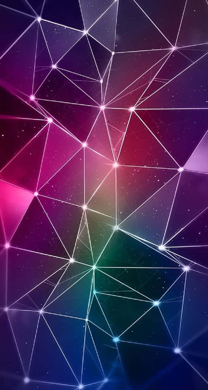 A Colorful Background With Triangles And Stars