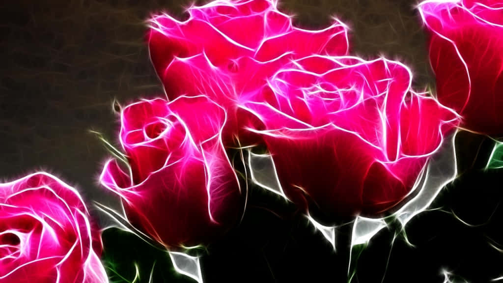 A Colorful Bouquet Of Roses Against A Black Background. Background