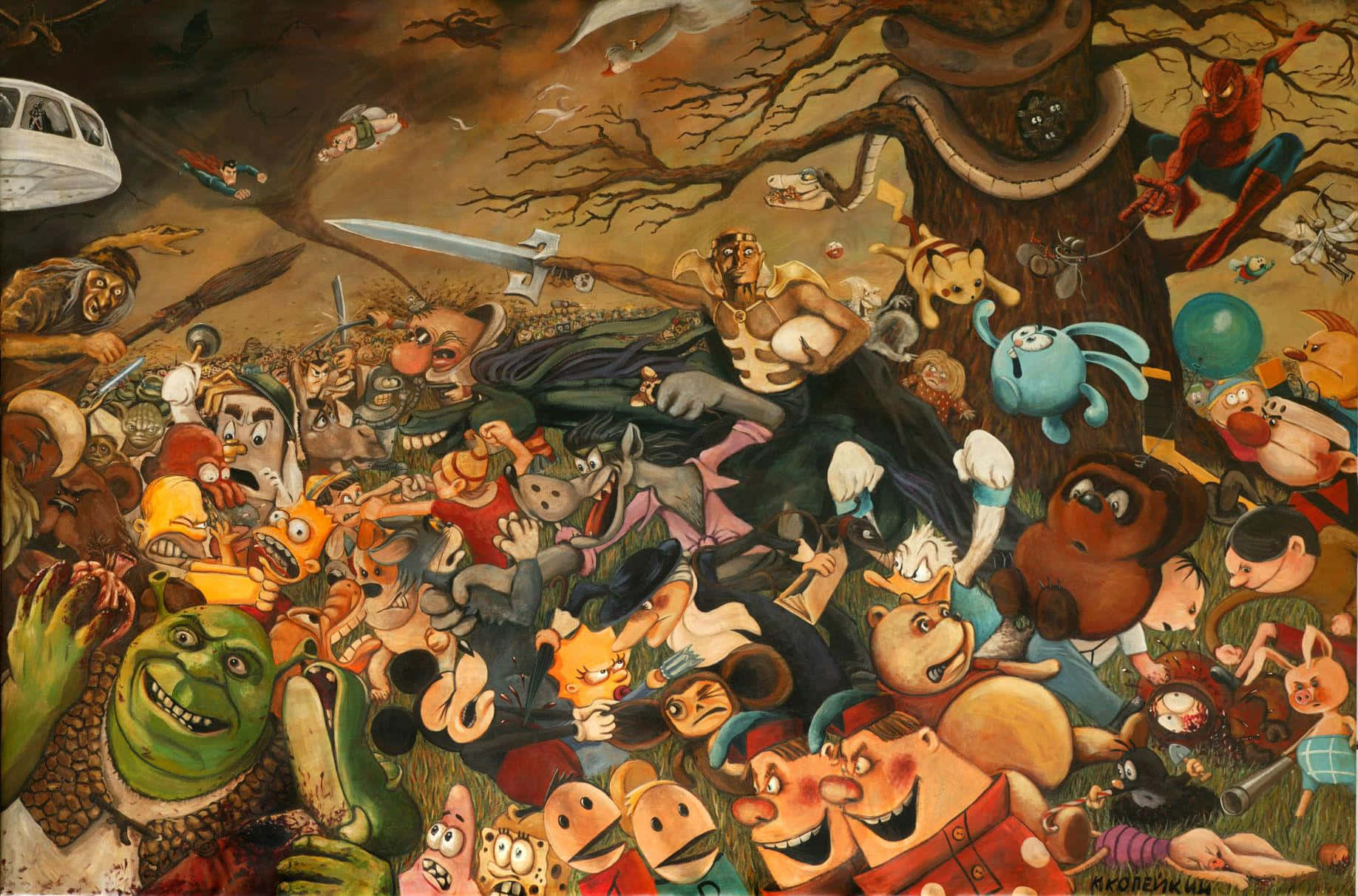 A Colorful Cartoon Collage