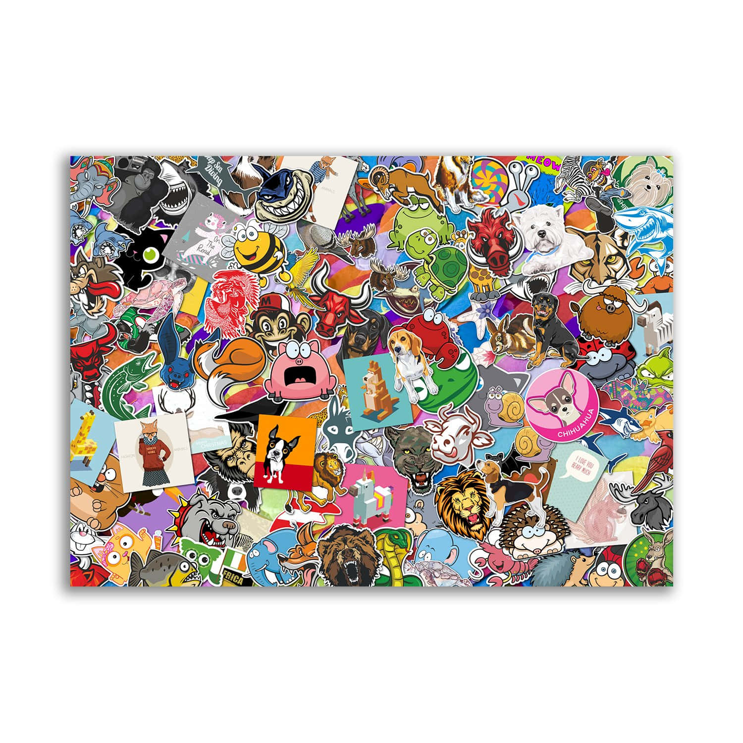 A Colorful Cartoon Collage Background