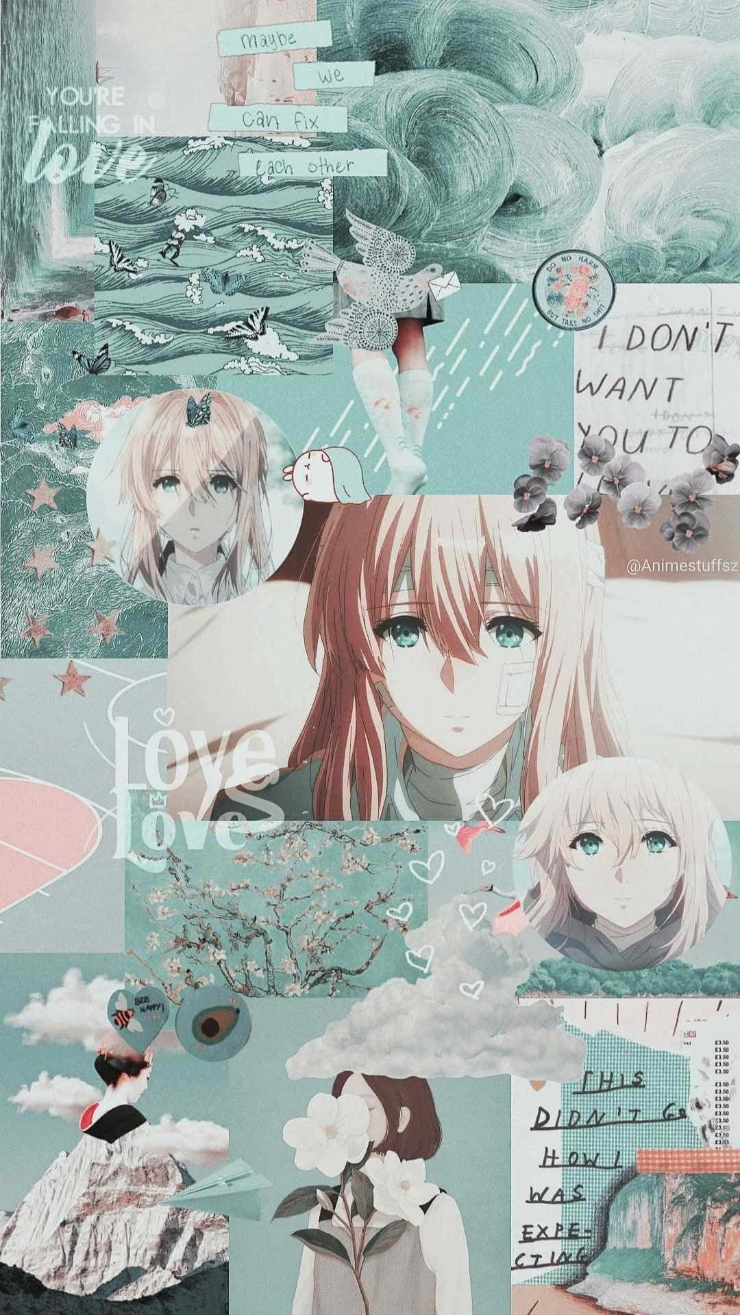 A Colorful Collage Of Anime Characters Background