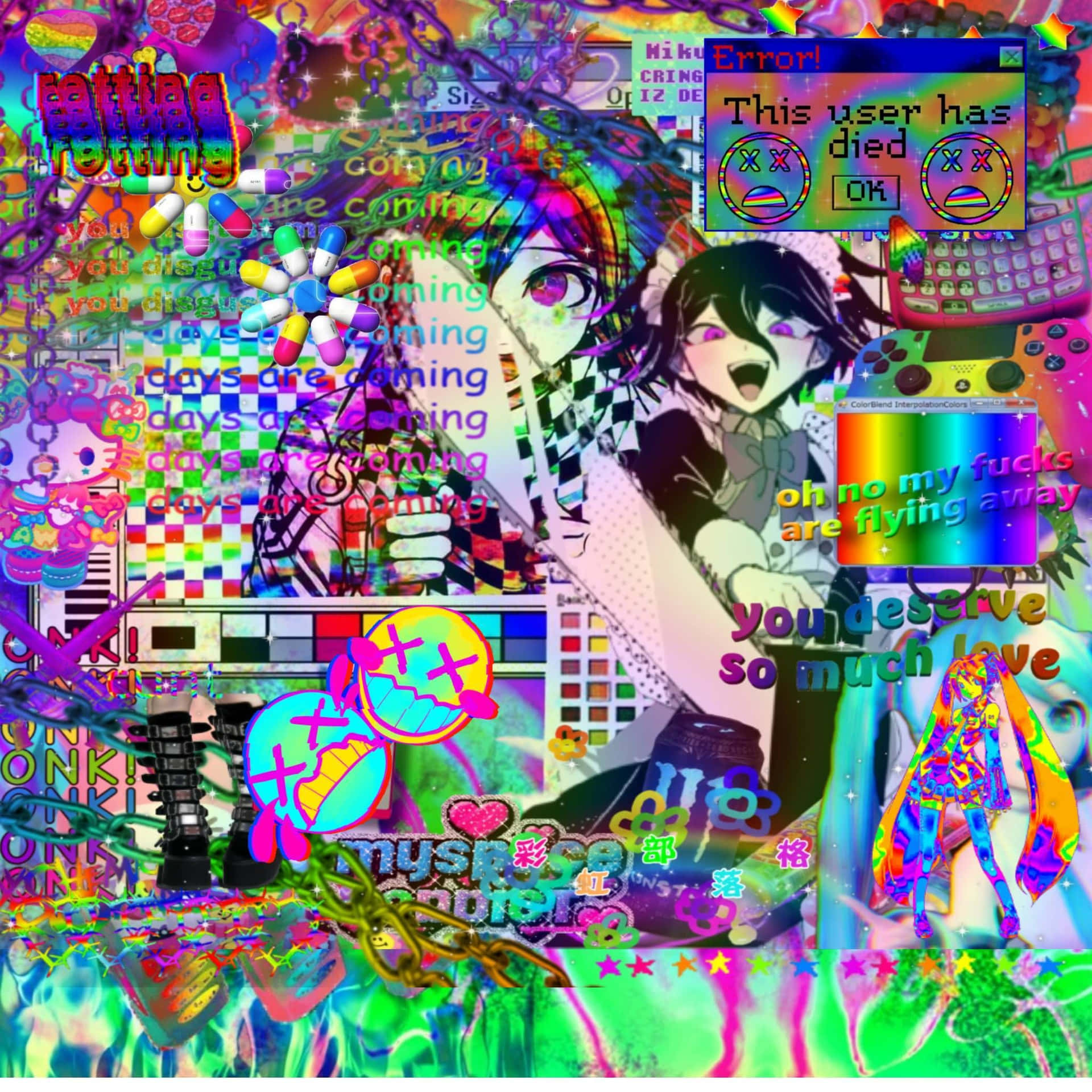 A Colorful Collage With Many Different Images Background