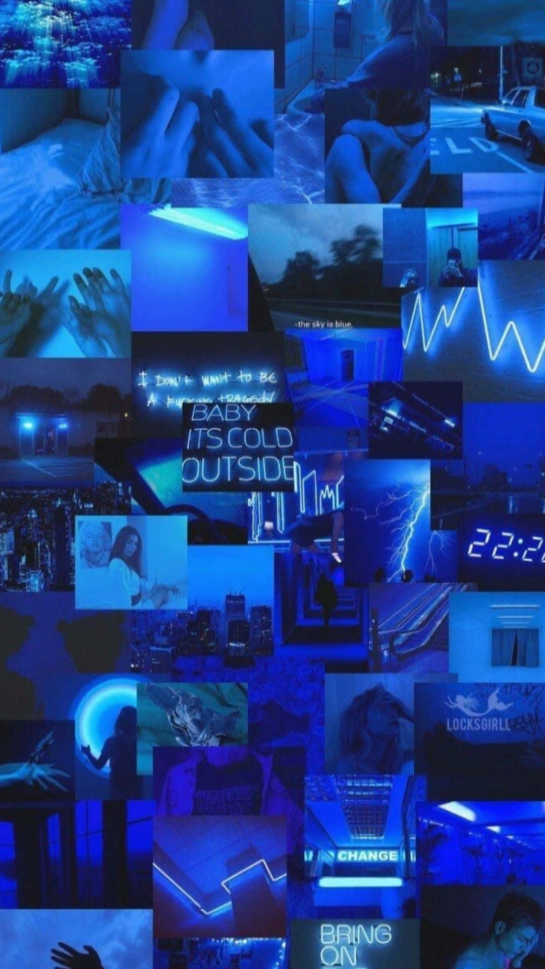 A Colorful Collection Of Blue Things Background