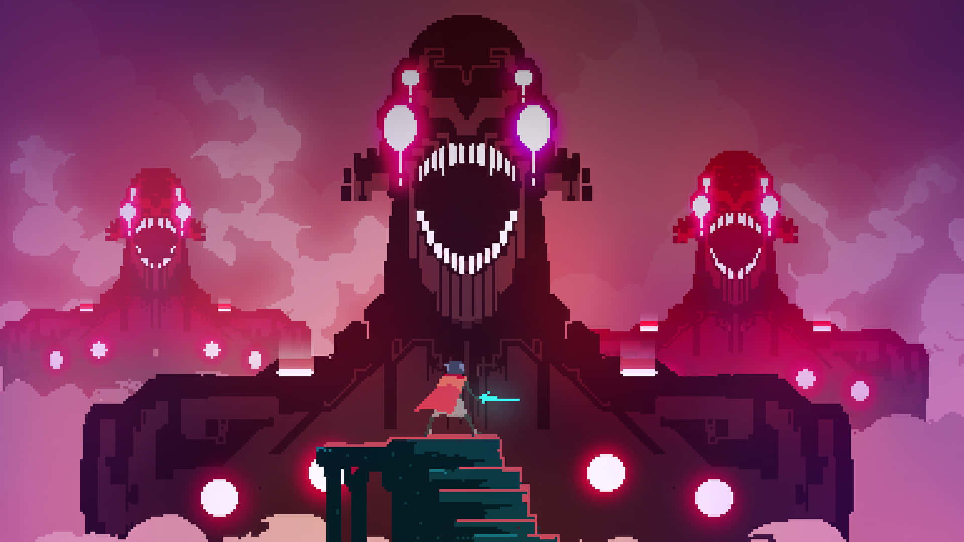 A Colorful Display Of Vivid Pink Pixel Art Background