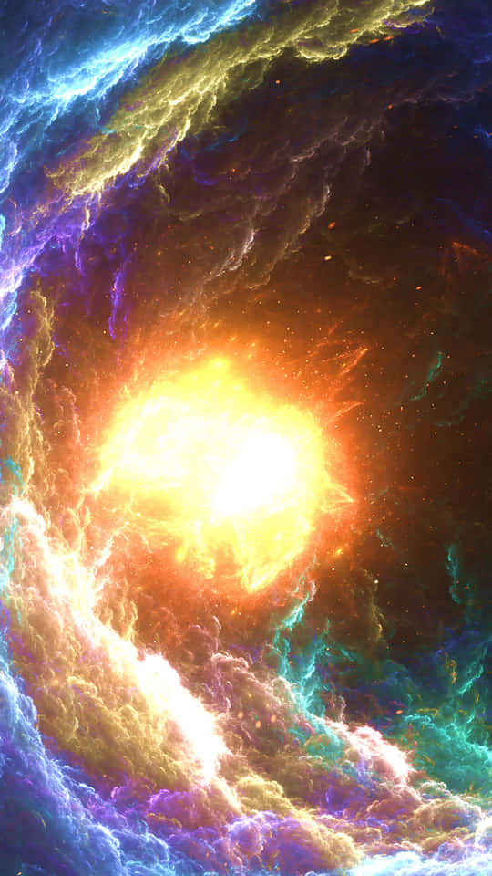 A Colorful Explosion In Space Background