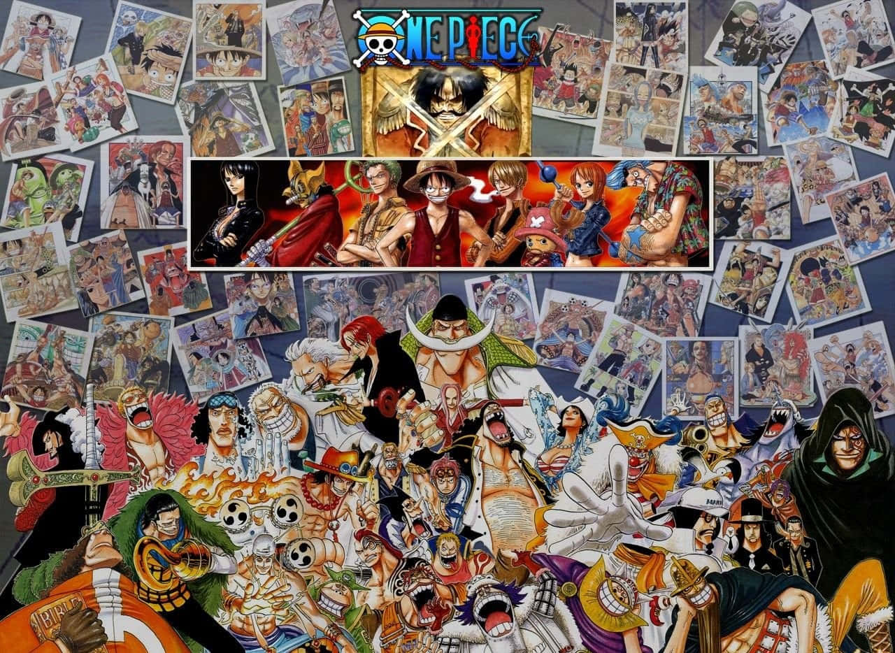 A Colorful Explosion Of Iconic Anime Characters Background