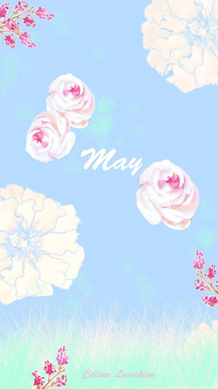 A Colorful Floral Painting Of May Background