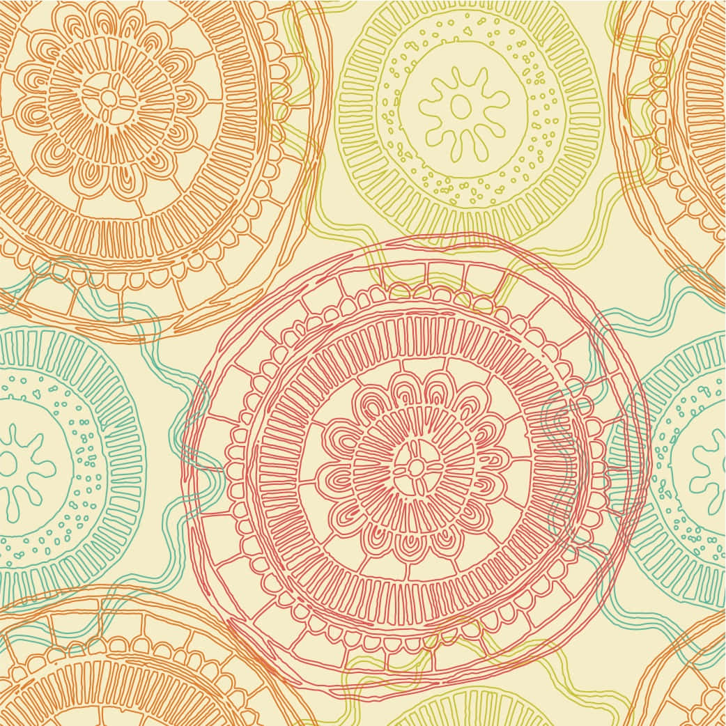 A Colorful Floral Pattern With Circles