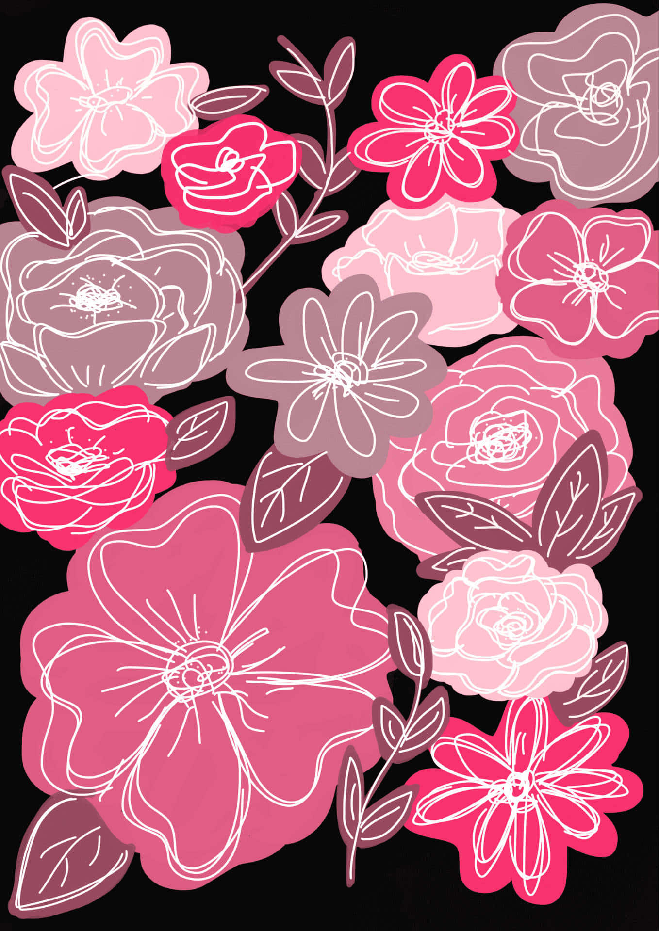 A Colorful Flower Drawing Background