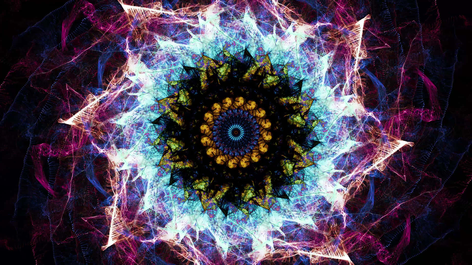 A Colorful Fractal Design With Blue And Purple Colors Background
