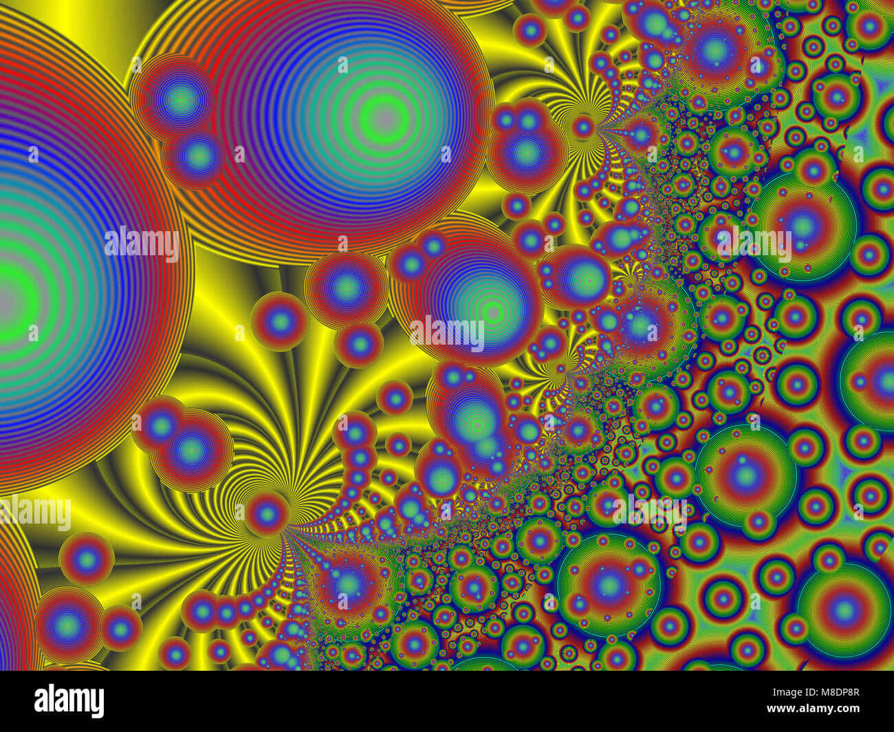 A Colorful Fractal Image With Many Different Colors And Patterns - Stock Image Background