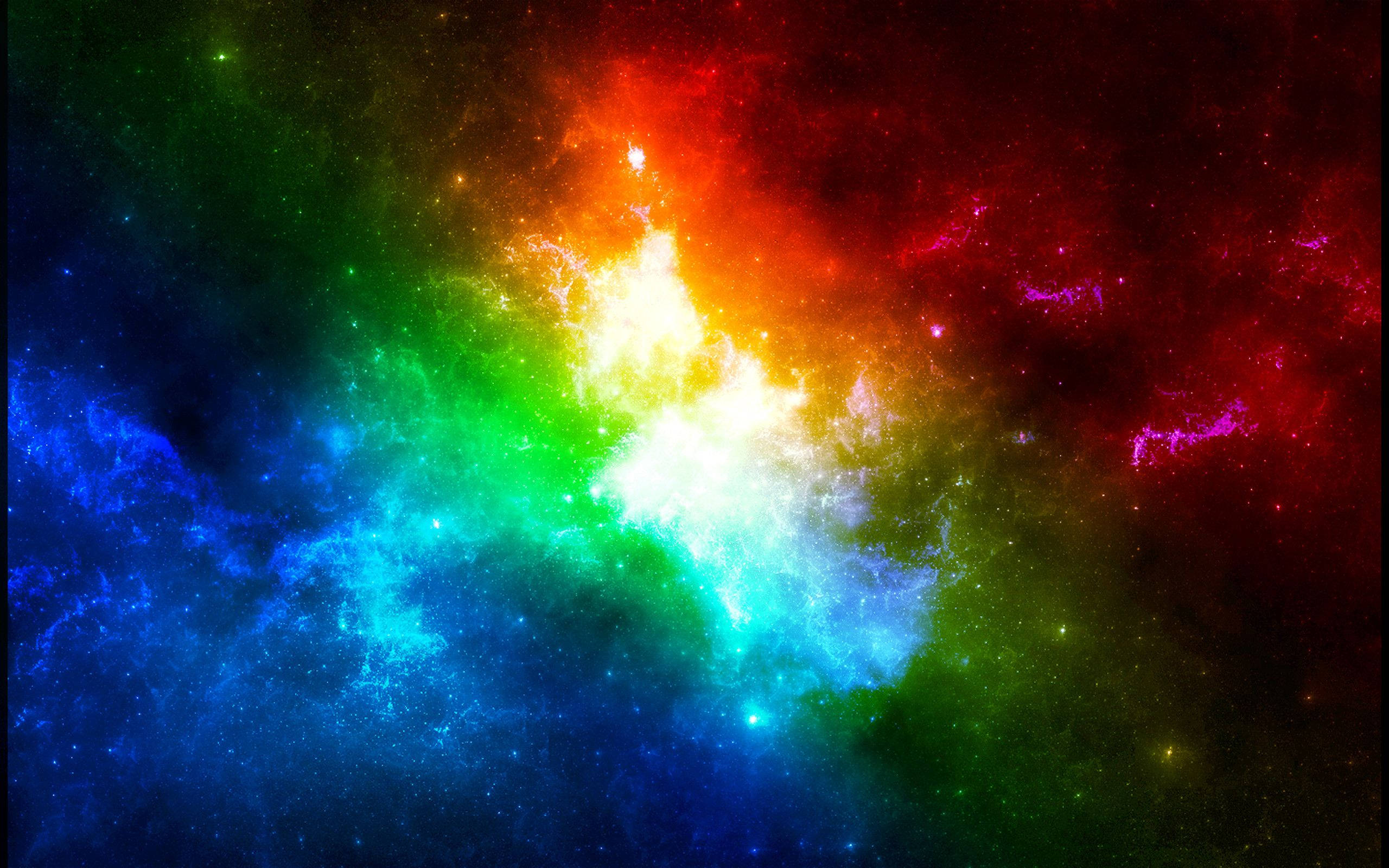 A Colorful Galaxy In Different Hues Background