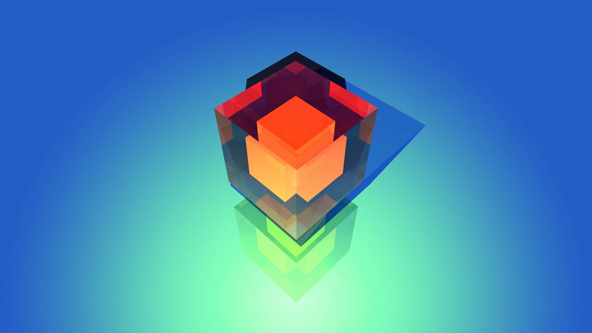 A Colorful Geometric Shape On A Blue Background Background