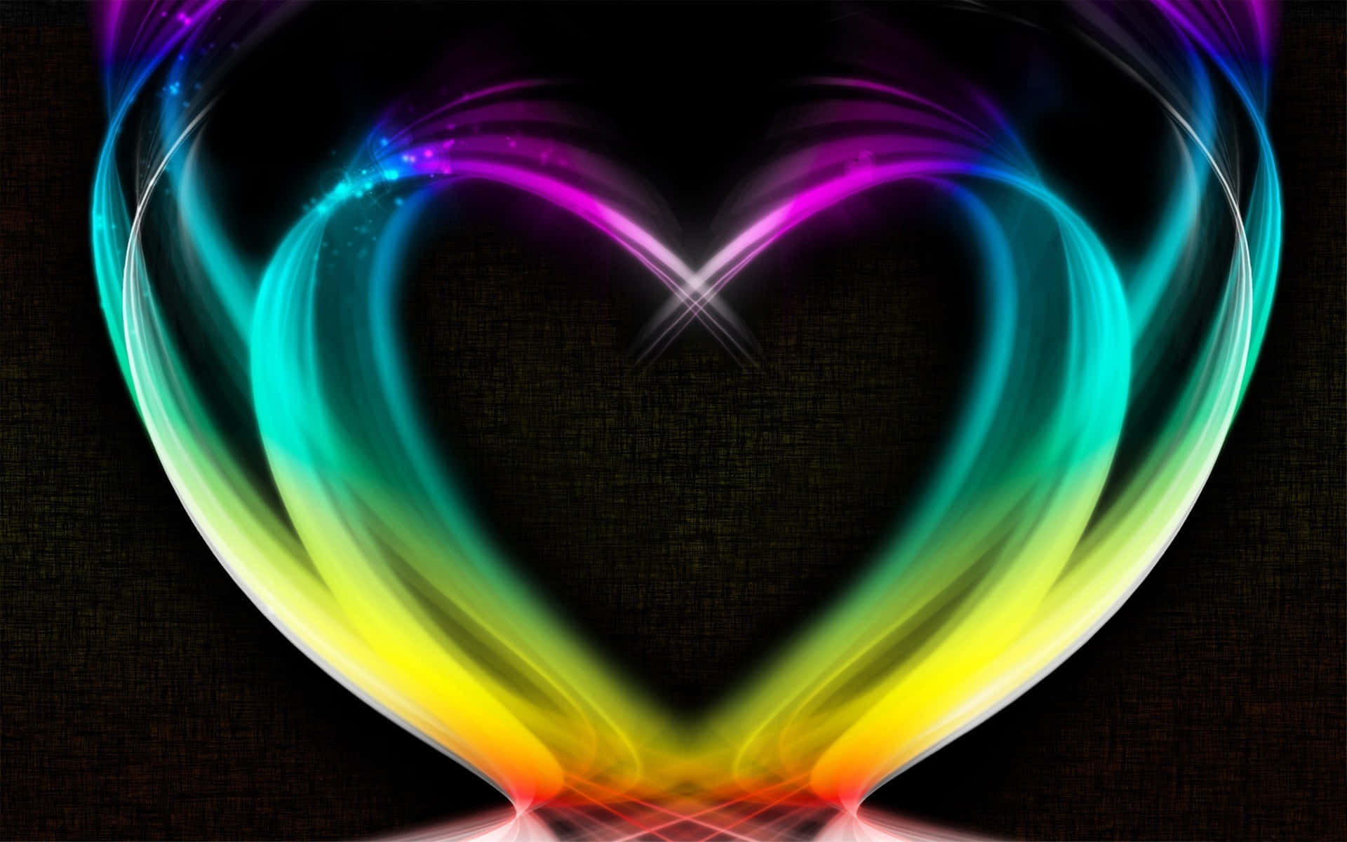 A Colorful Heart Shaped Abstract Art On A Black Background