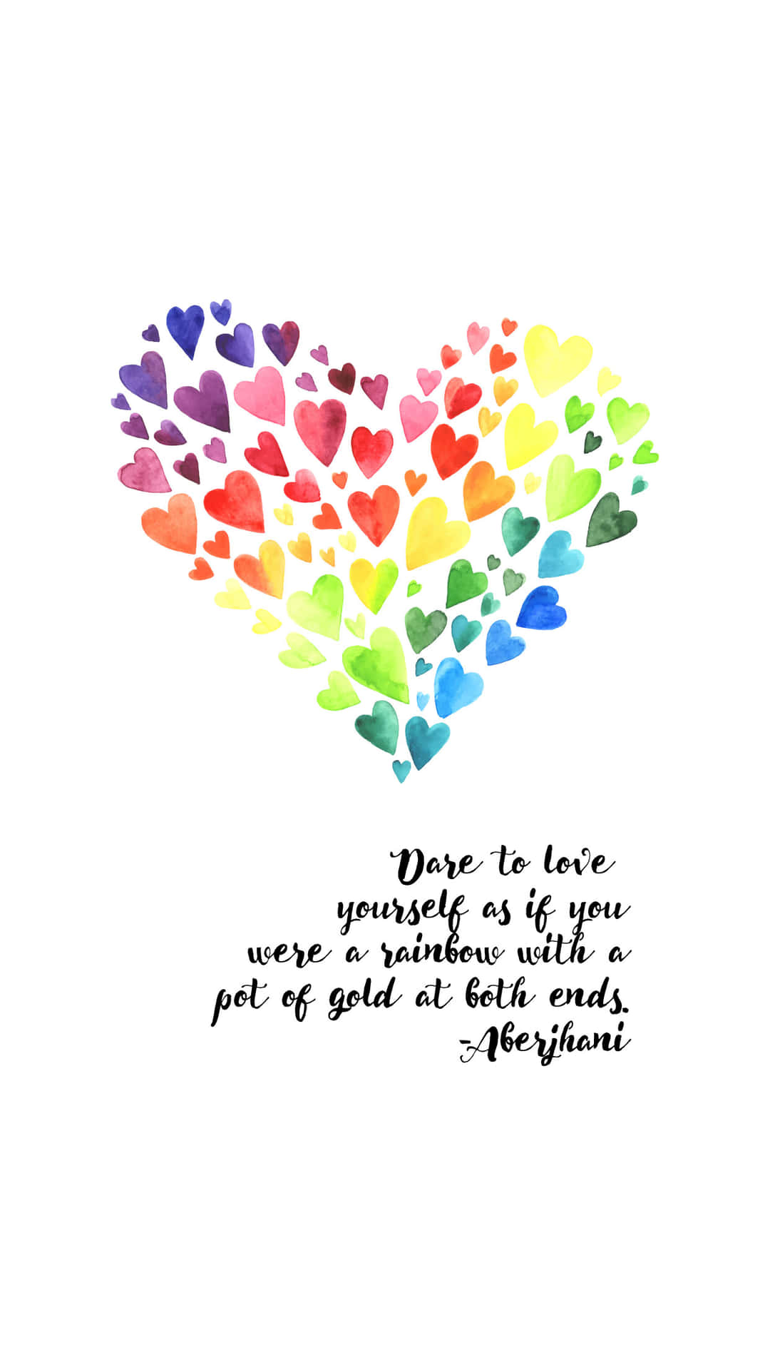 A Colorful Heart With The Quote, Do Is Yourself Background