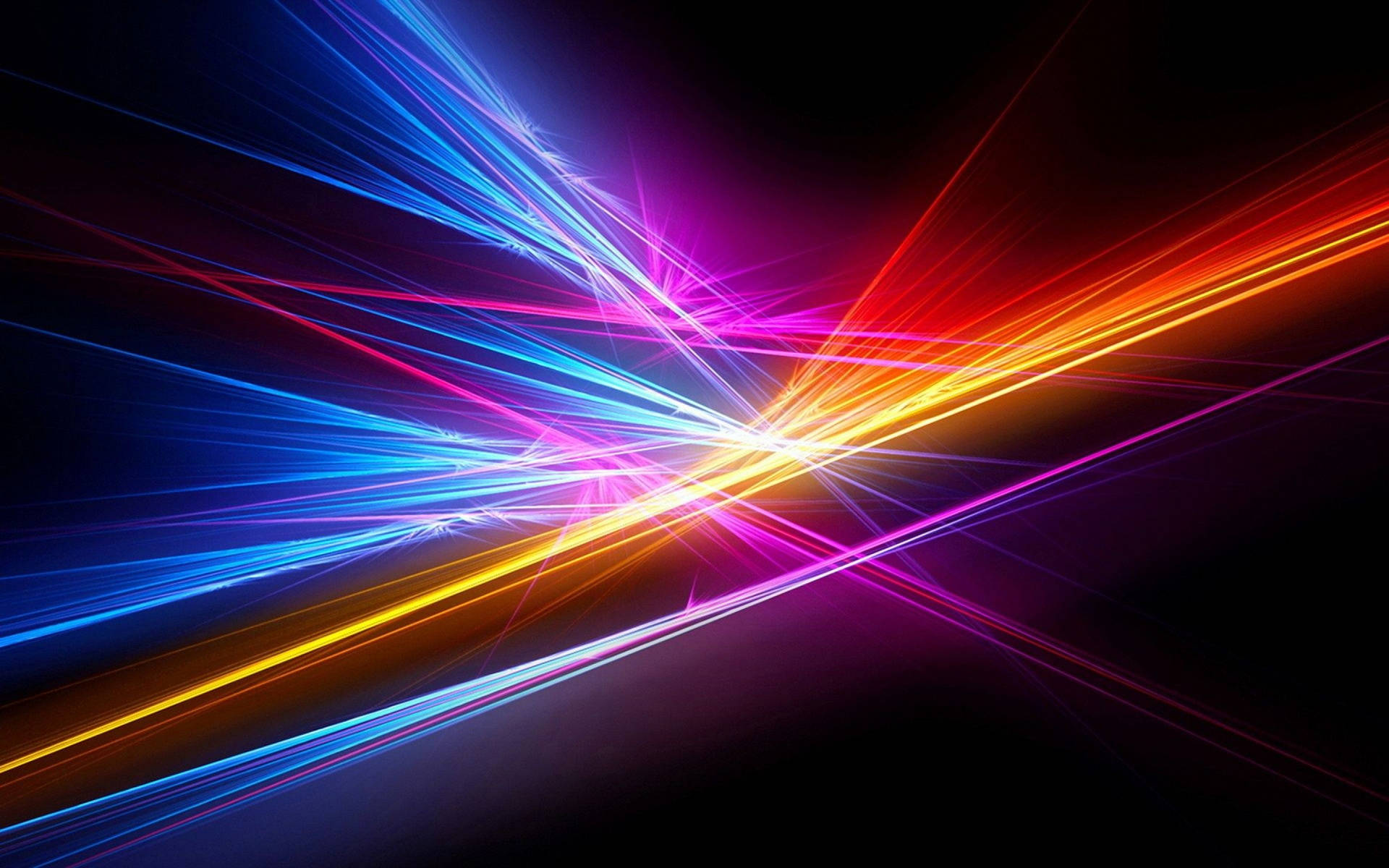 A Colorful Light Beam On A Black Background