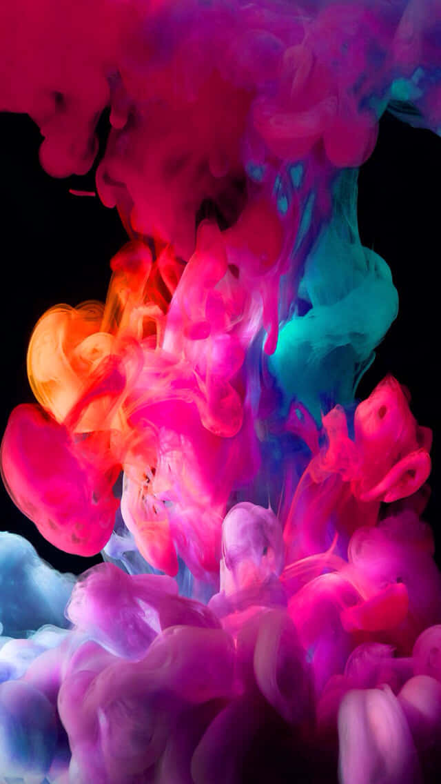 A Colorful Liquid Is Floating In The Air Background