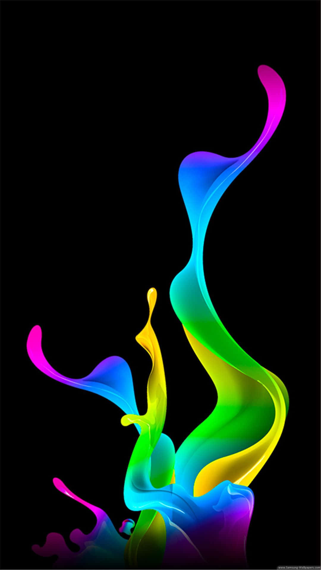 A Colorful Liquid Is Flowing On A Black Background Background