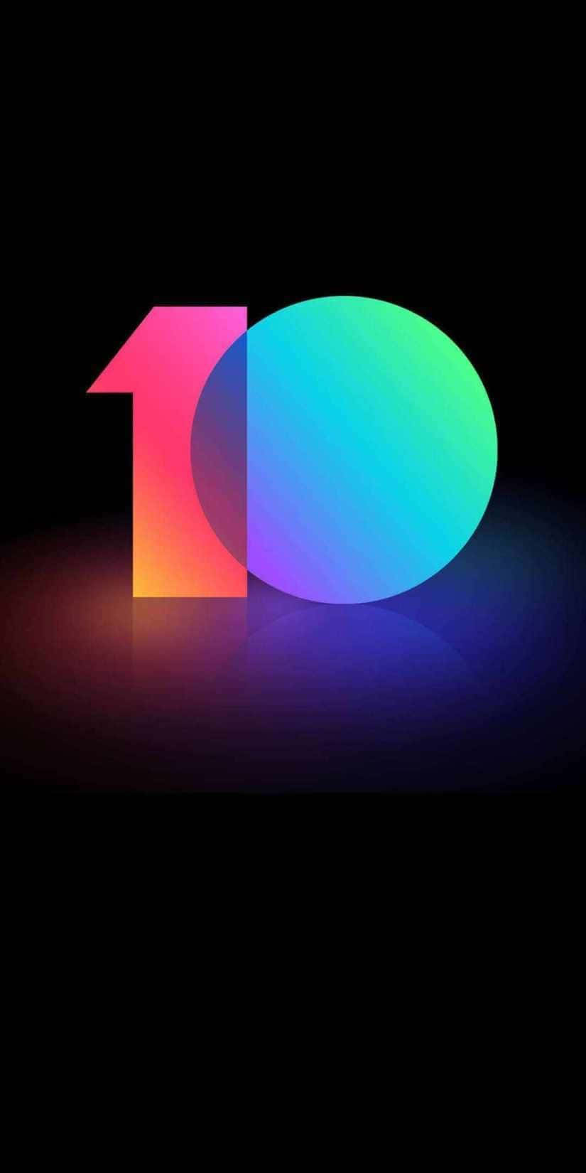 A Colorful Logo With The Number 10 Background