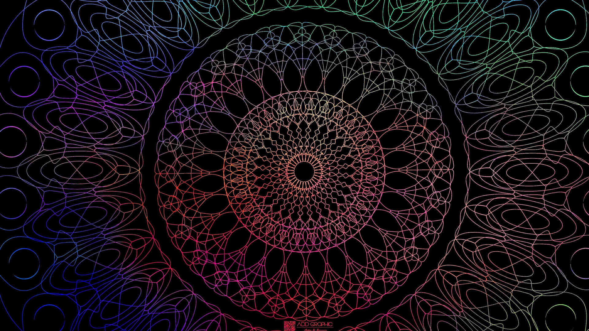 A Colorful Mandala On A Black Background Background