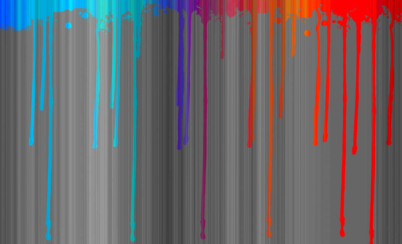 A Colorful Paint Dripping On A Gray Background