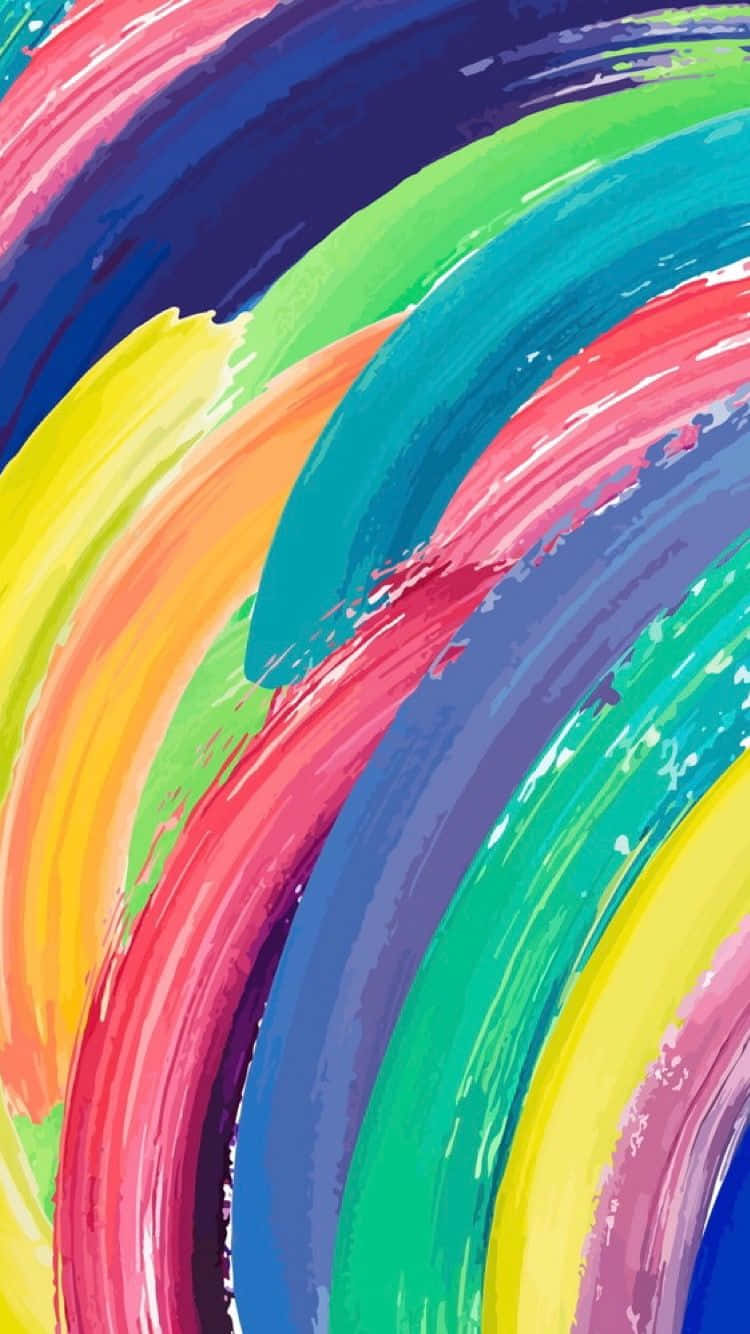 A Colorful Painting Of A Rainbow Background