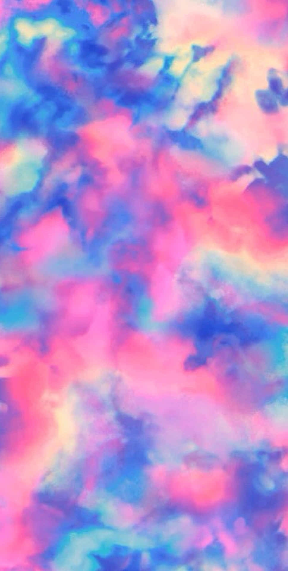 A Colorful Painting Of Clouds On A Blue Background Background