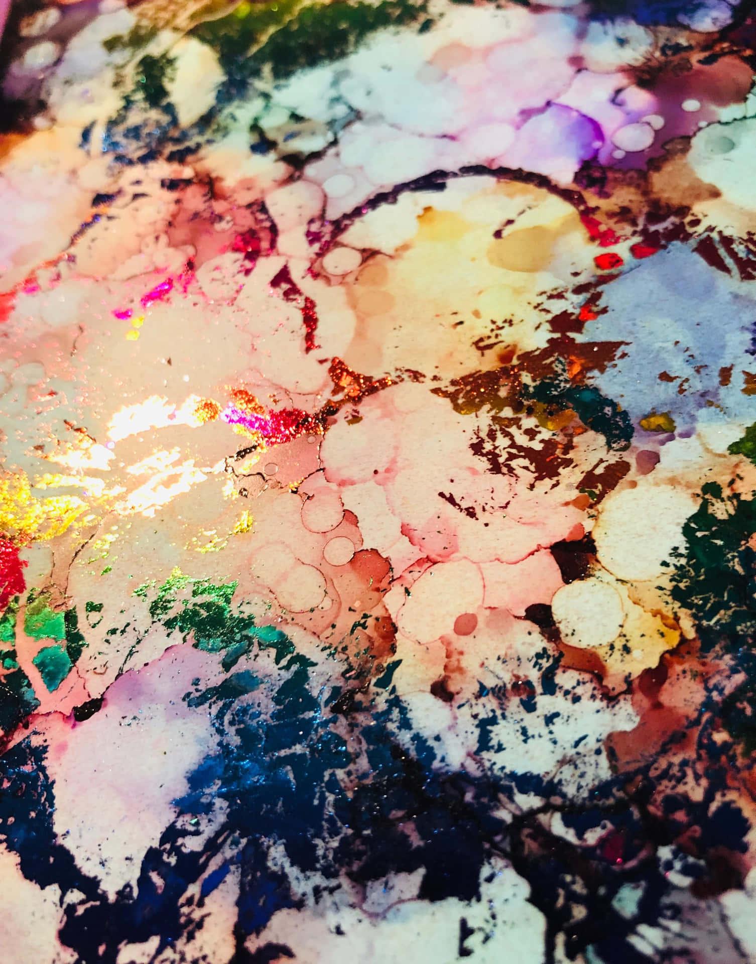 A Colorful Painting On A Table Background