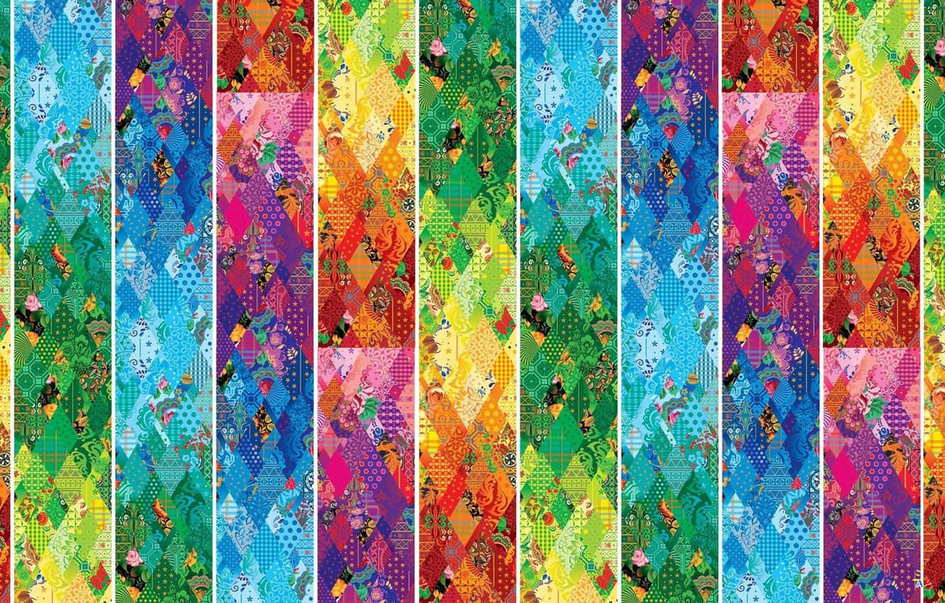 A Colorful Pattern Of Striped Fabric Background