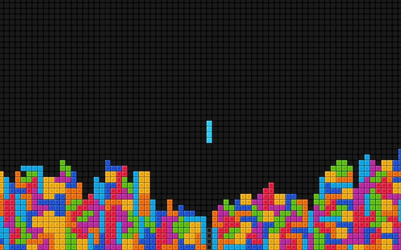A Colorful Pixelated Image Of A City Background