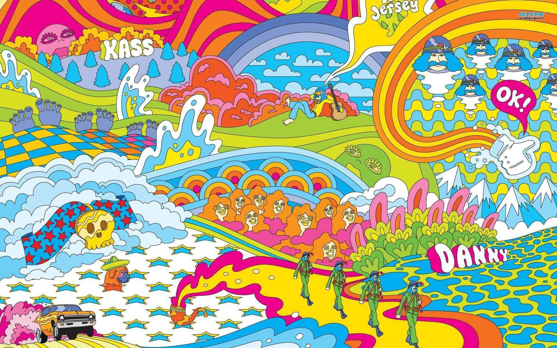 A Colorful Poster With A Colorful Design Background