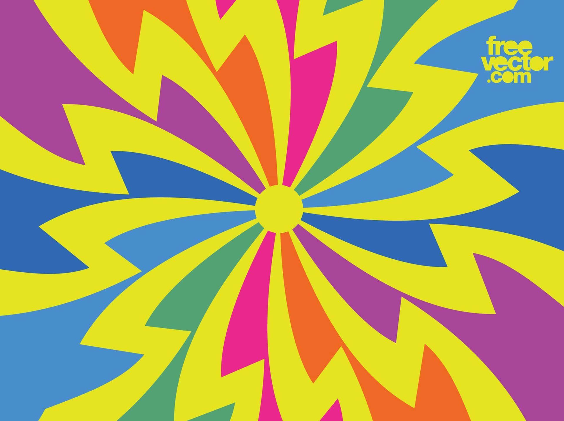 A Colorful Poster With A Colorful Flower Background