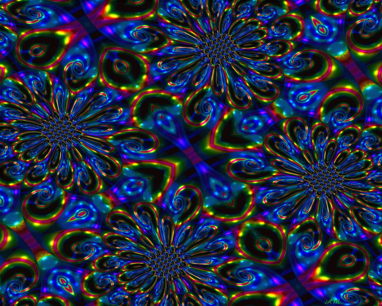 A Colorful Psychedelic Flower Pattern