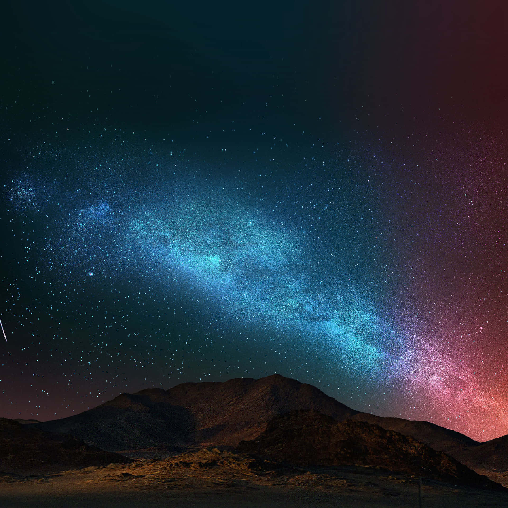 A Colorful Sky With Stars And Milky