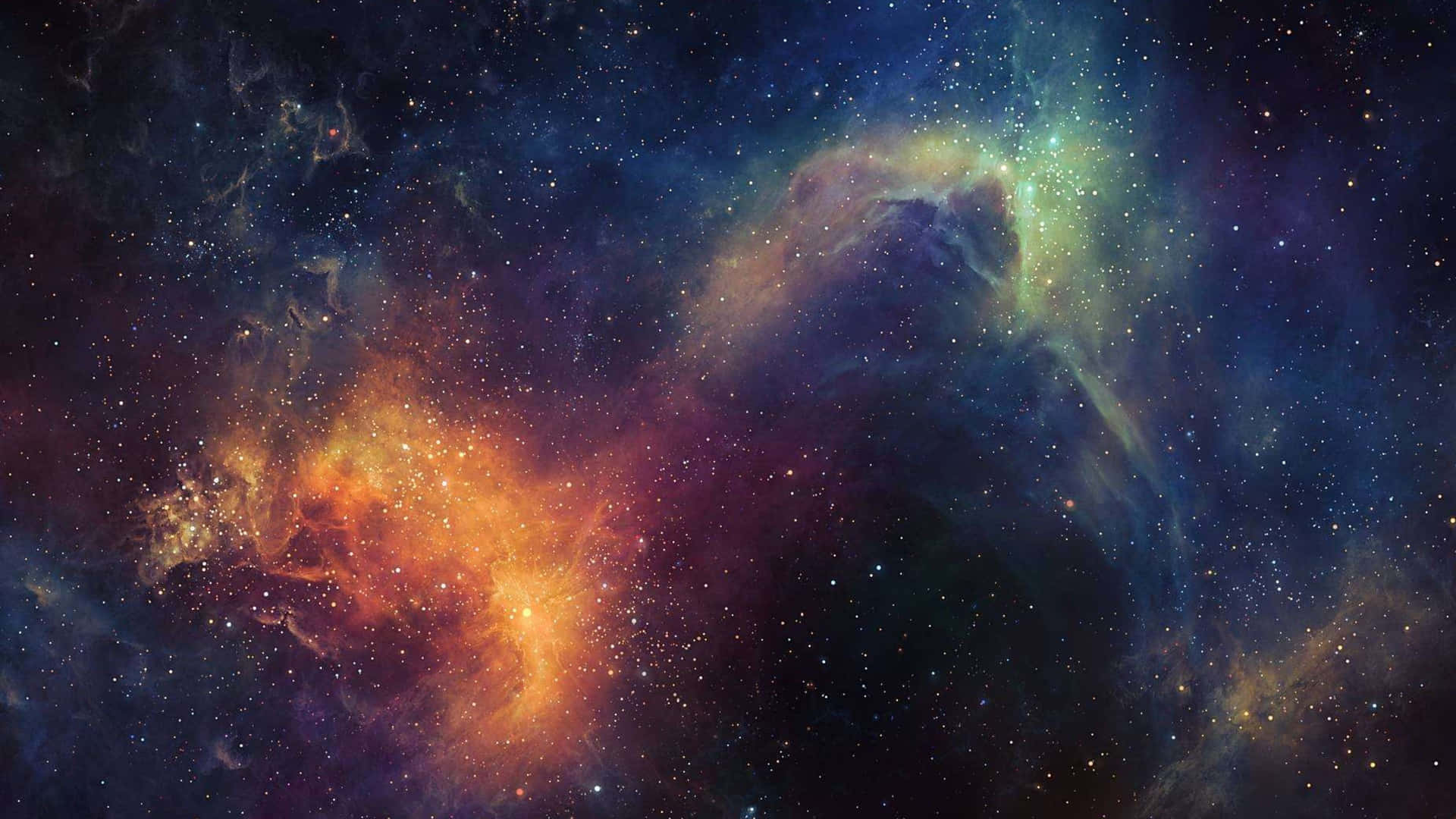 A Colorful Space With Stars And Nebulas Background