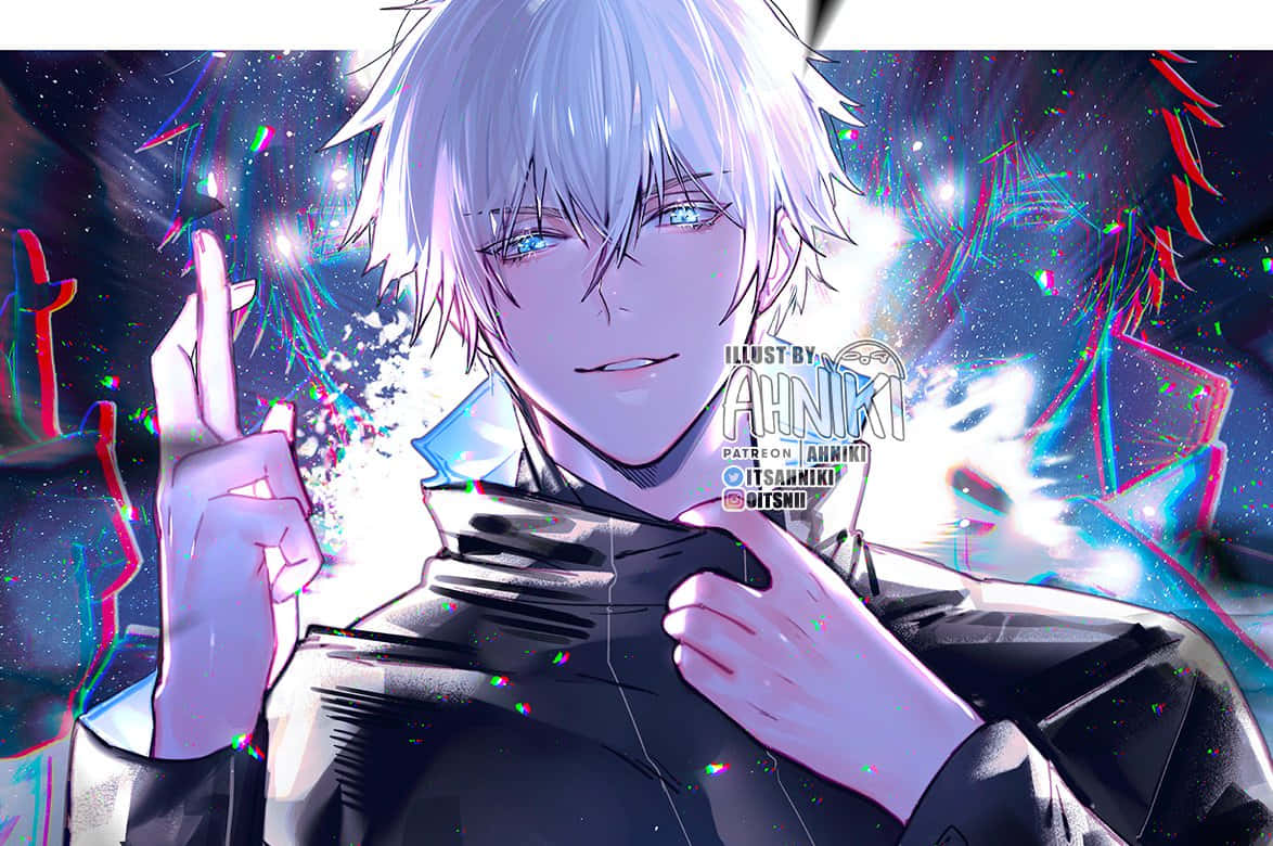 A Colorful Take On Anime Fanart Showcasing An Expressive And Curious Character Background