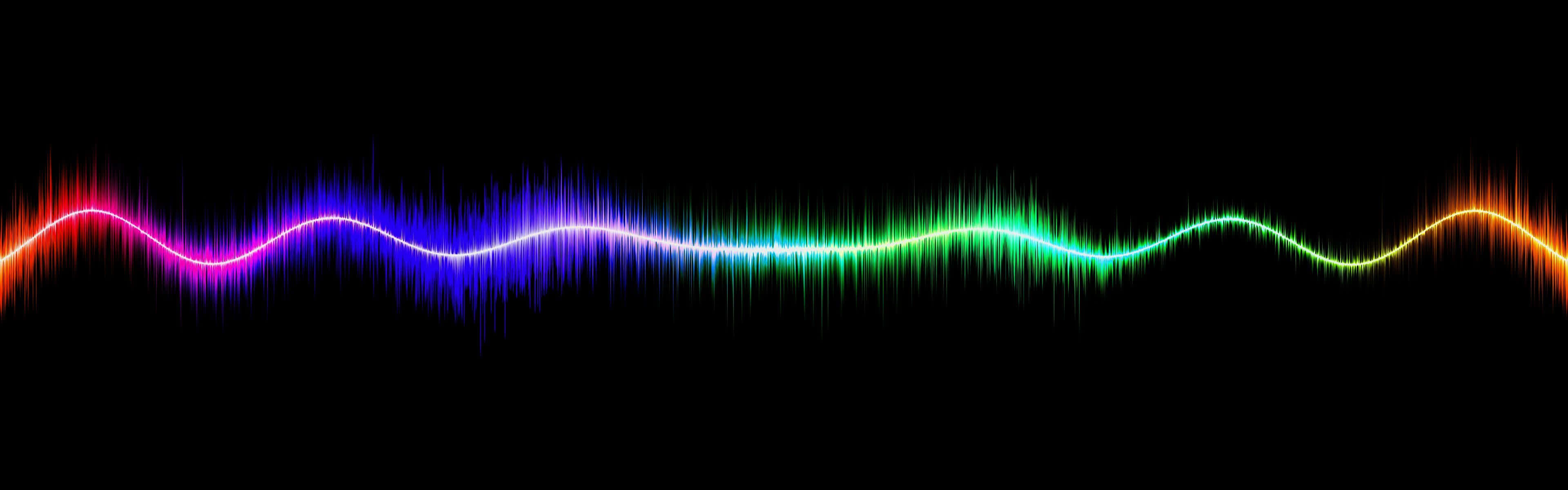 A Colorful Wave Wave On A Black Background Background