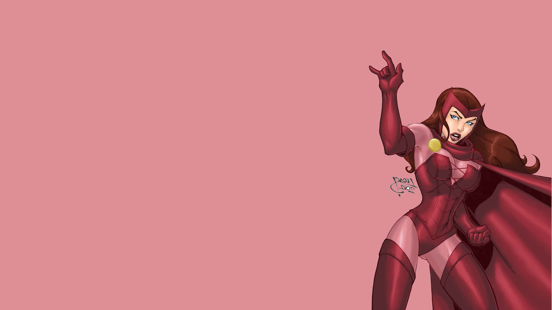 A Comic Book Character In A Red Outfit Background