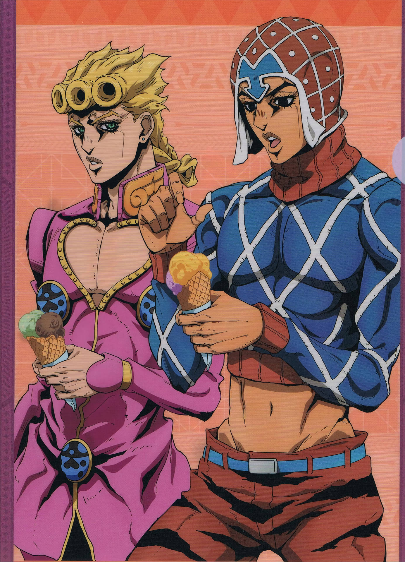 A Comic Book With Two Characters Eating Ice Cream Background