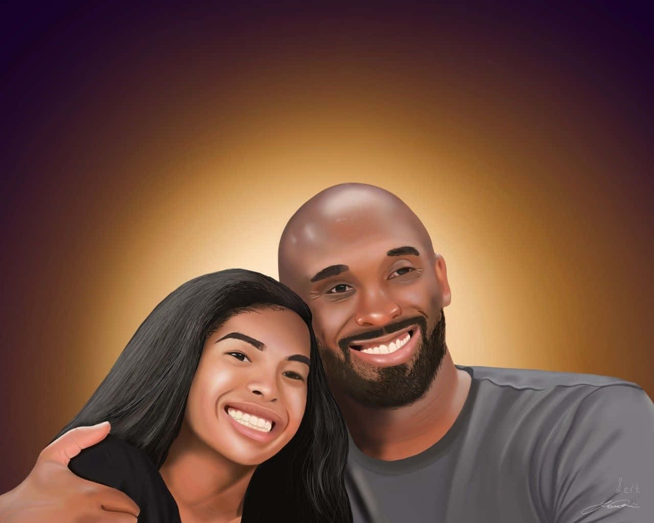 A Commemorative Snapshot Of Kobe And Gigi Bryant Background