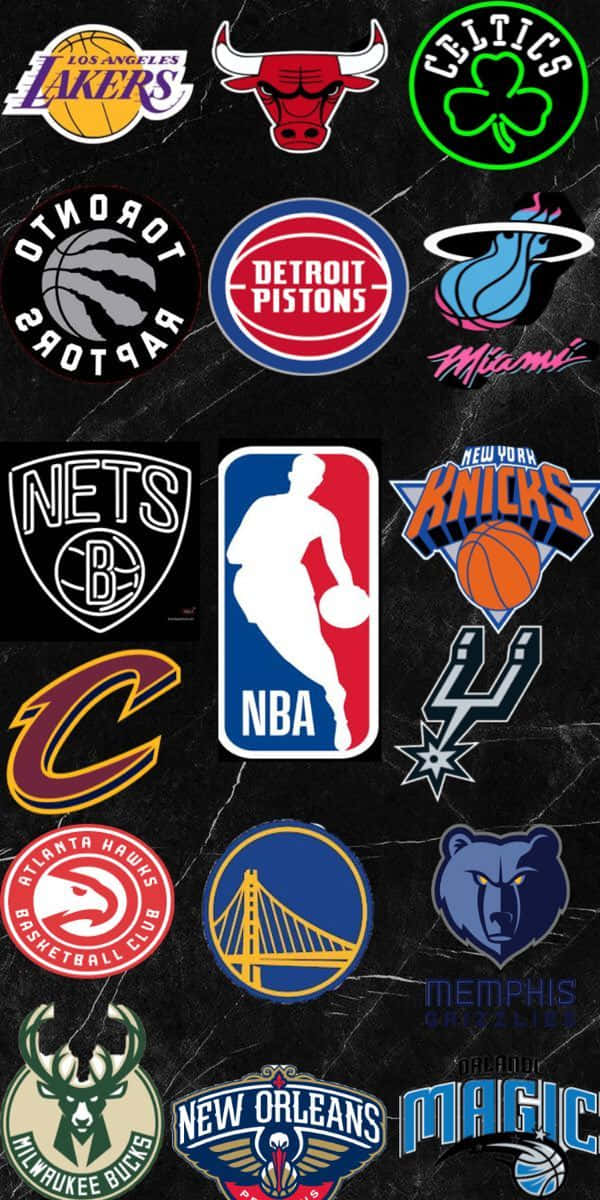 A Composite Of Nba Team Logos Background
