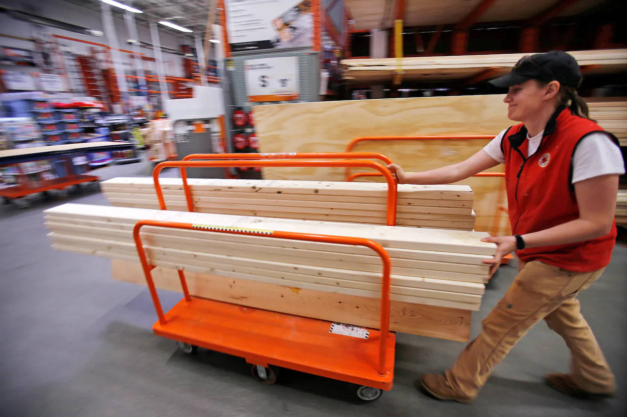 A Comprehensive Lumber Selection At Home Depot Background