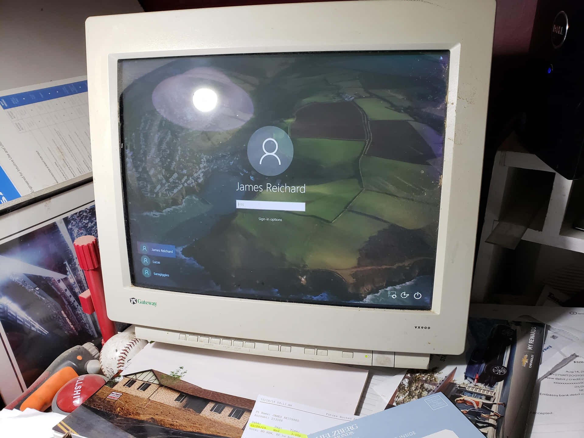 A Computer Monitor On A Desk Background